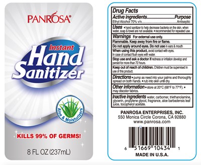 Updated Label- 237mL Panrosa Hand Sanitizer Clear.jpg Label - Updated Label 237mL Panrosa Hand Sanitizer Clear